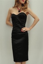 Dolce & Gabbana Black Corset Cocktail  Dress IT46 UK12 US8 New