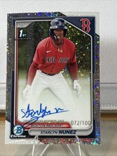 Starlyn Nunez 2024 Bowman Chrome Sparkle Refractor Auto 1st /100 SN Boston