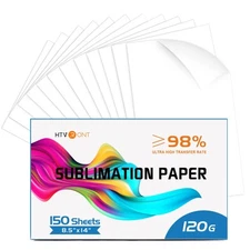 HTVRONT Sublimation Paper 8.5x14 150 Sheet Sublimation Paper For Inkjet 120gsm