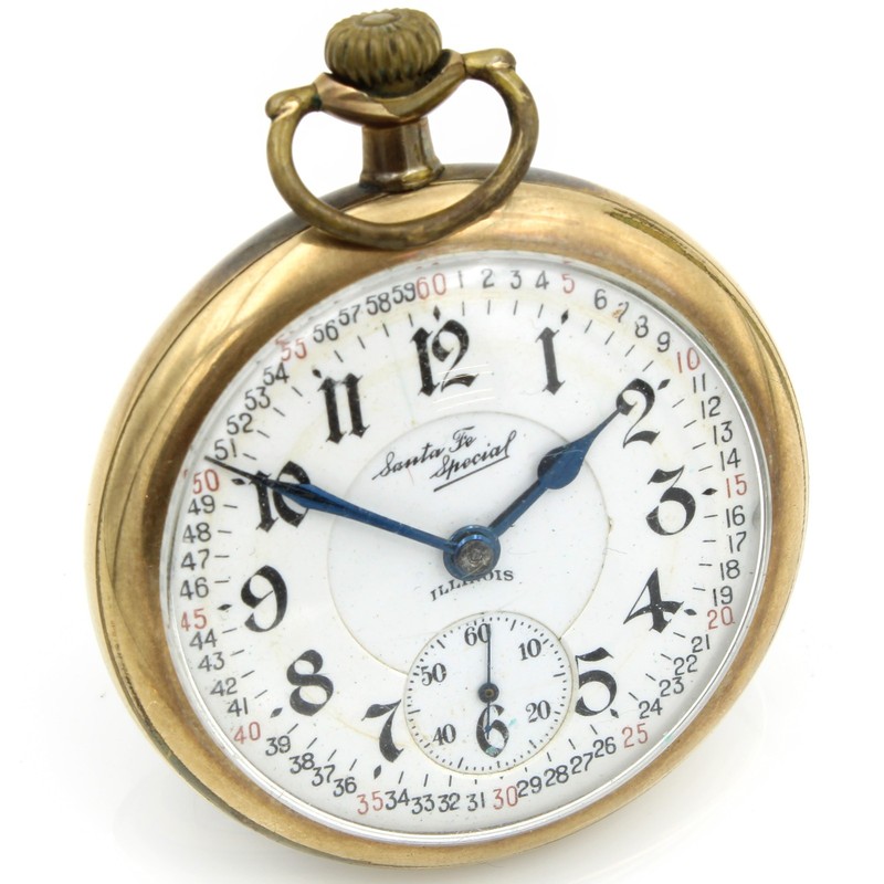 1922 Elgin Illinois Sant Fe Special GF 16s 21j Railroad Pocket Watch WB5117-2