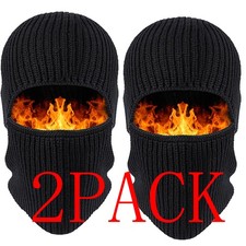 2PACK Winter Ski Mask Knitted Skull Balaclava Beanie Hat Men Outdoor Sports Cap