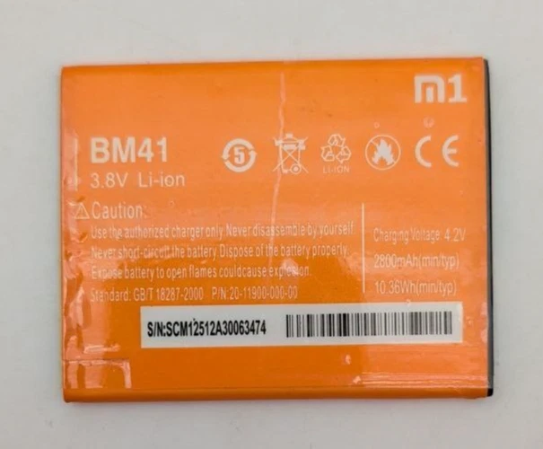 Battery BM41 For Xiaomi Redmi 1S Mi2 Mi2A Mi2S 3.8V 2800mAh OEM Replacement - Image 3 of 4
