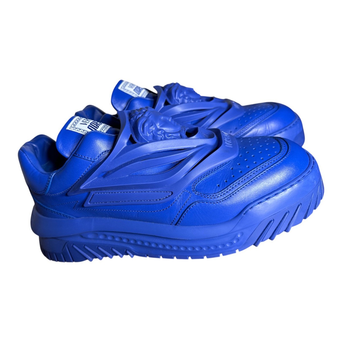 $999 NIB Versace Odissea Blue Leather Low Top Sneaker Shoes Size US 13 Euro 46 D Versace Odissea Leather Low Top Sneakers Men 46 White/Light  main image 3