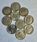 Lot of 10 Roosevelt Dimes 90% Silver Pre-1964 🔥 Mixed Dates Circulated