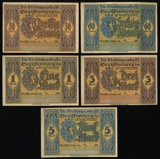 (F5742) 5x Notgeld Greiffenberg (Gryfów Śląski Schlesien Polska)