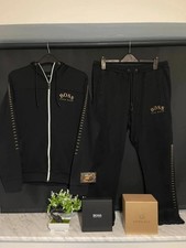 Image of Authentic Rare Hugo Boss Tracksuit Black and Gold