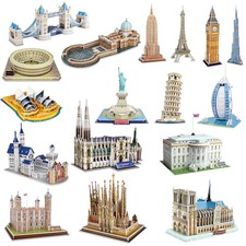 DIY Paper 3D Puzzle Model World Attractions Construction Children's DIY Intellec