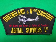 Qantas Aviation Embroidered Patch 5 In Black Fabric merrowed border