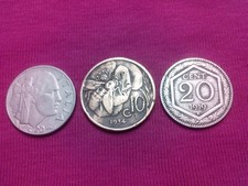 n° 3 monete del  Regno d'Italia  - 10 Centesimi Ape 1934 esagono 1919 20 1940