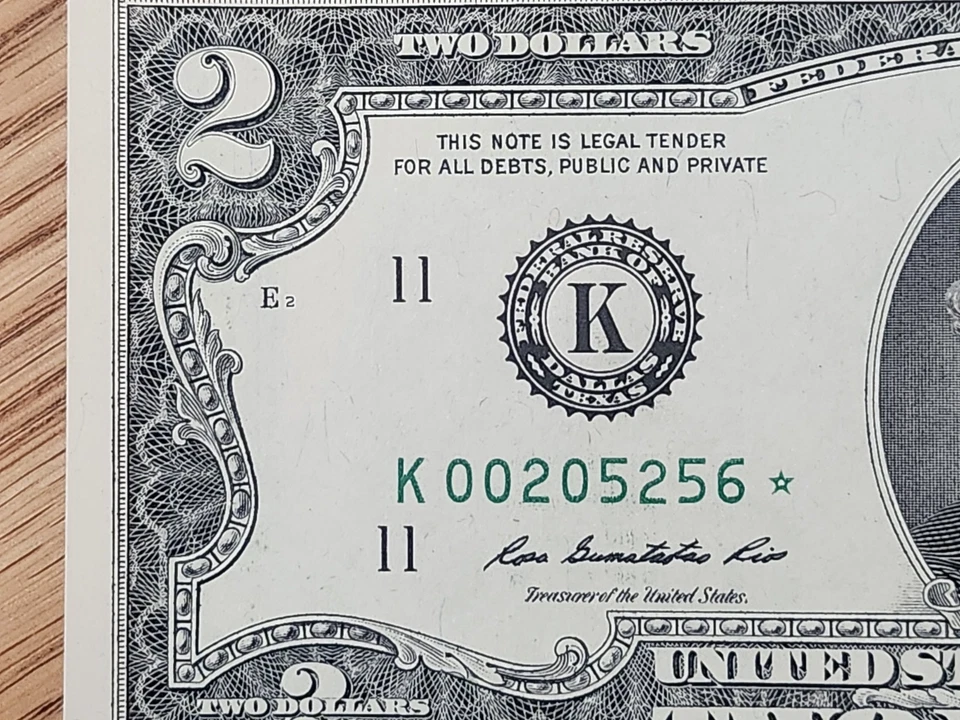 2009 $2 "STAR NOTE" DALLAS DISTRICT UNC/GEM K00205256* 512K RUN 1 OF 3 CONS SER - Image 3 of 4