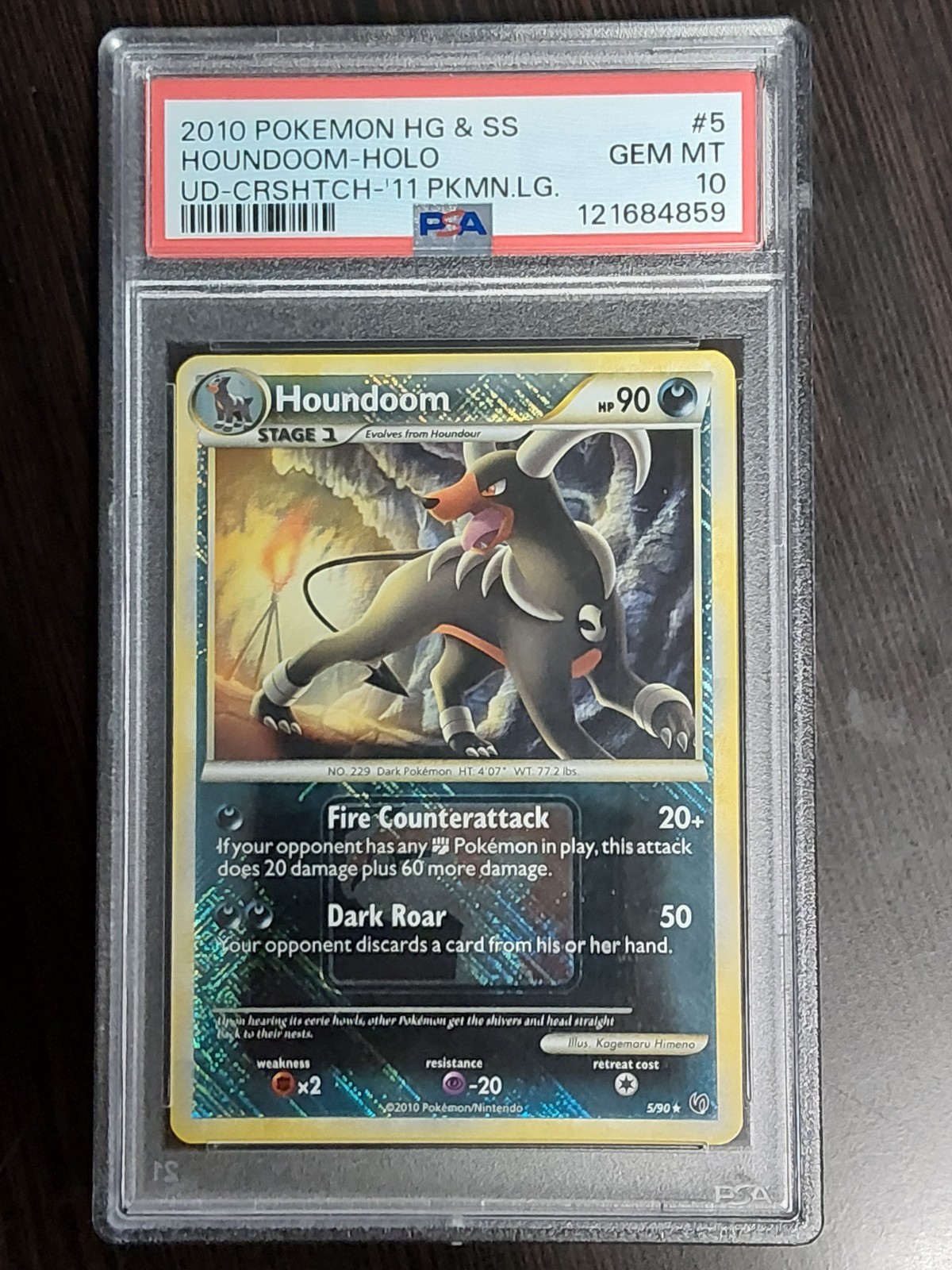Pokemon Houndoom #5 Crosshatch Pokemon League PSA 10