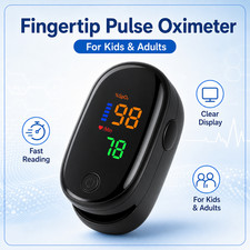 Fingertip Pulse Oximeter with LED Display Oxygen SpO2 Monitor fits Kids Adults