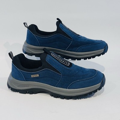 Mens Outdoor Trail Shoes Slip On Blue Size EU 46 US 12 Walking Hiking Grip