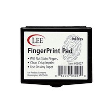 Lee Fingerprint Ink Pad Black Quick Dry Non-Smudge Long Lasting Clean Print
