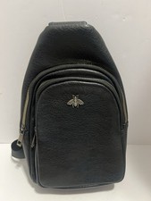 Women  s Bumble Bee Black Faux Leather Crossbody Bag/Purse Pre-Owned