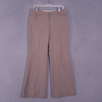 Express Dress Pants Womens 8 Light Brown Editor Low Rise Bootcut Pleated Preppy