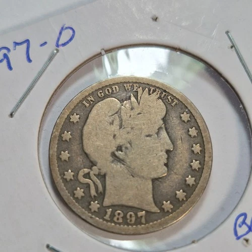 1897-O Silver Barber Quarter 25c - Full Rims Better Date -0227-3