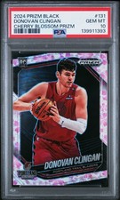 2024 PANINI PRIZM BLACK CHERRY BLOSSOM PRIZM #131 DONOVAN CLINGAN 13/20 PSA 10