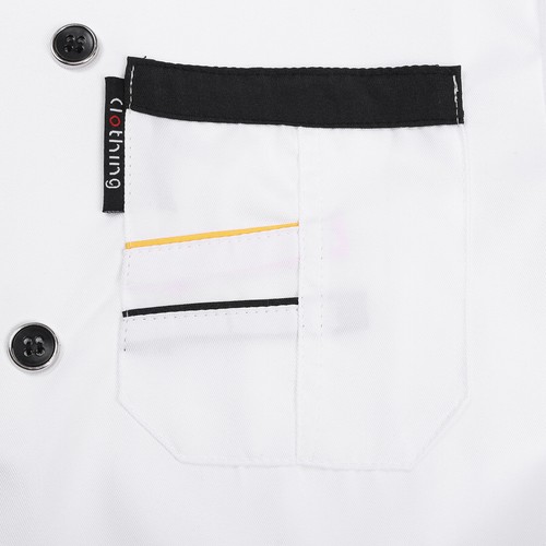 Men Short Sleeve Chef Coat Jacket Kitchen Workwear Cooking Uniform Restaurant - Picture 11 of 36