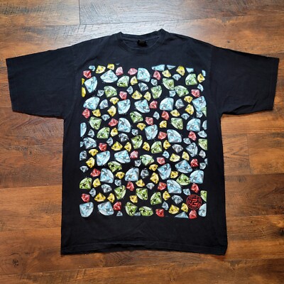 Vintage First Choice Street Approved Diamonds All Over Print Hip Hop Shirt 2XL