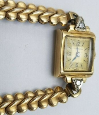 Vintage rare 14K Y Gold Diamond Ollendorff Women display picture 3