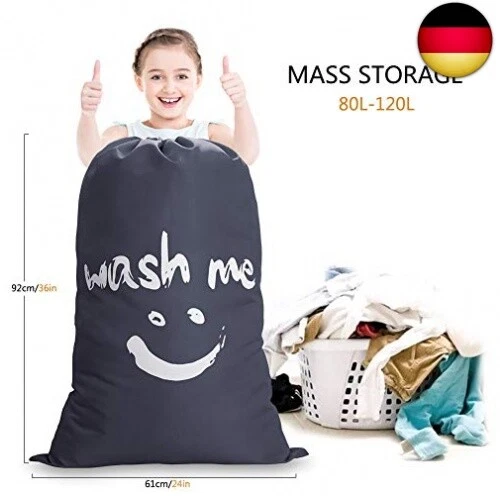 Vlecexs 4-tlg Wäschesack Set 92x61cm - Wasserdichte Schmutzwäschebeutel - Faltbar Für Reise
