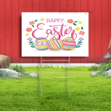 He Is Risen Easter Sunday Indoor Holy Week Palm Sunday Yard sign with H-Stakes