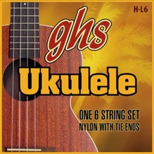 GHS Ukulele Strings Hawaiian Lili'u 6-String Ukulele H-L6, 6 String Set, Nylon
