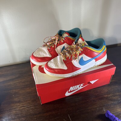 Size 8 - Nike Dunk Low x LeBron James x Fruity Pebbles Red