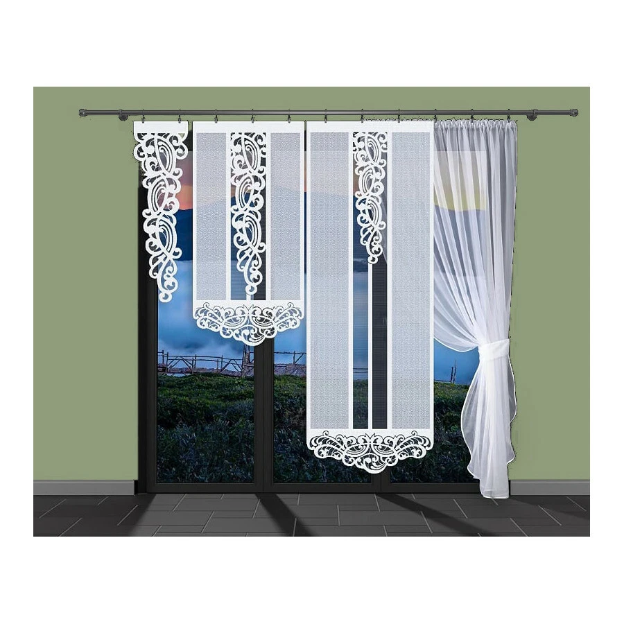 Fertiggardine Gardinen Set Vorhänge Schiebegardine Flächenvorhang Kräuselband - Bild 4 von 4