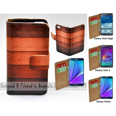 For Samsung Galaxy Note Series - Timber Pattern Print Wallet Phone Case Cover