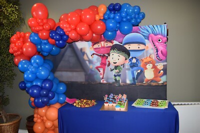Boys and Girls Kids Hello Ninja Theme Party Backdrop 7 ft by 4 ft 