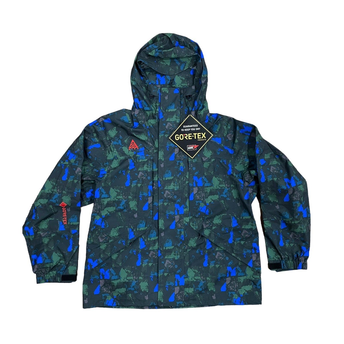 Nike ACG GoreTex Green Camo Waterproof Rain Jacket, Size Nike ACG GoreTex Green Camo Waterproof Rain Jacket, Size