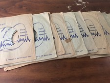 Lot of 17 ABC PARAMOUNT BROWN/PURPLE PRINT 7" 45RPM Original Record Sleeves  Lt