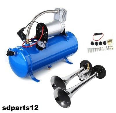 HOARLICN Compressore d'aria da 6 l, 4 kit per corno d'aria Trumpet Train da