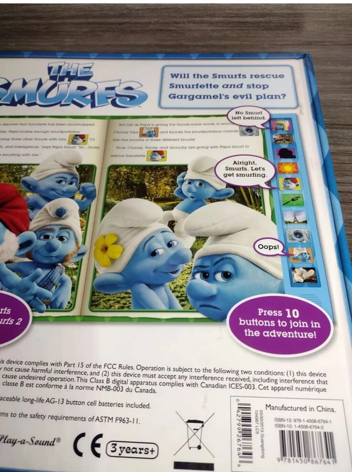 Los Pitufos juegan un libro de sonido juguete para niños regalo educativo para niños pitufina  Foto 2 de 4