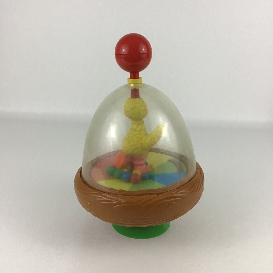 Sesame Street Muppets Big Bird Spinning Top Toy Globe Color Wheel