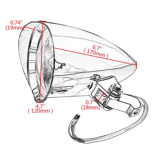 Motorcycle Chrome Visor Headlight Headlamp For Harley Touring Bobber Chopper US - Picture 2 of 11