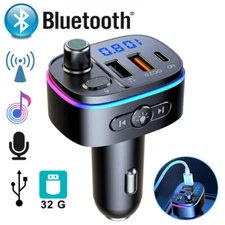 In Car Bluetooth FM Transmitter Radio MP3 Wireless Adapter Car Kit USB Charger 2