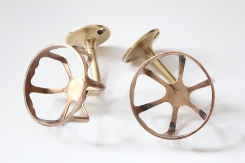 antique bathroom cup holder | vtg deco victorian bath cup holder brass old - Picture 7 of 21
