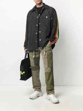 PALM ANGELS Miami Logo Coach Jacket | Black Multicolour Size Medium | RRP £695