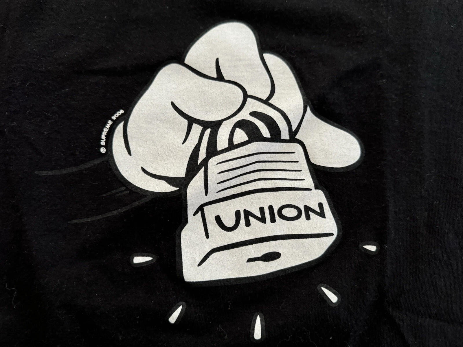 T shirt Supreme X Union 2006 noir moyen 100 % authentique logo Always Box