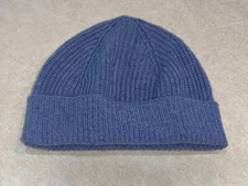 Aspen Women’s 100% Cashmere Knit Beanie Hat Blue New