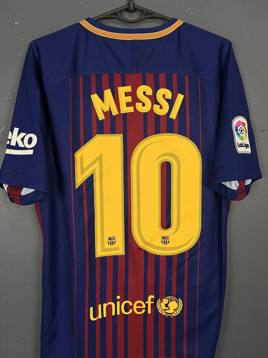 MEN'S FC BARCELONA 2017/2018 LEO MESSI #10 FOOTBALL SOCCER SHIRT