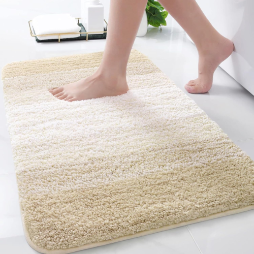 Microfiber Bathroom Rugs, Shaggy Soft and Absorbent Bath Rug, Non-Slip, Thick Pl