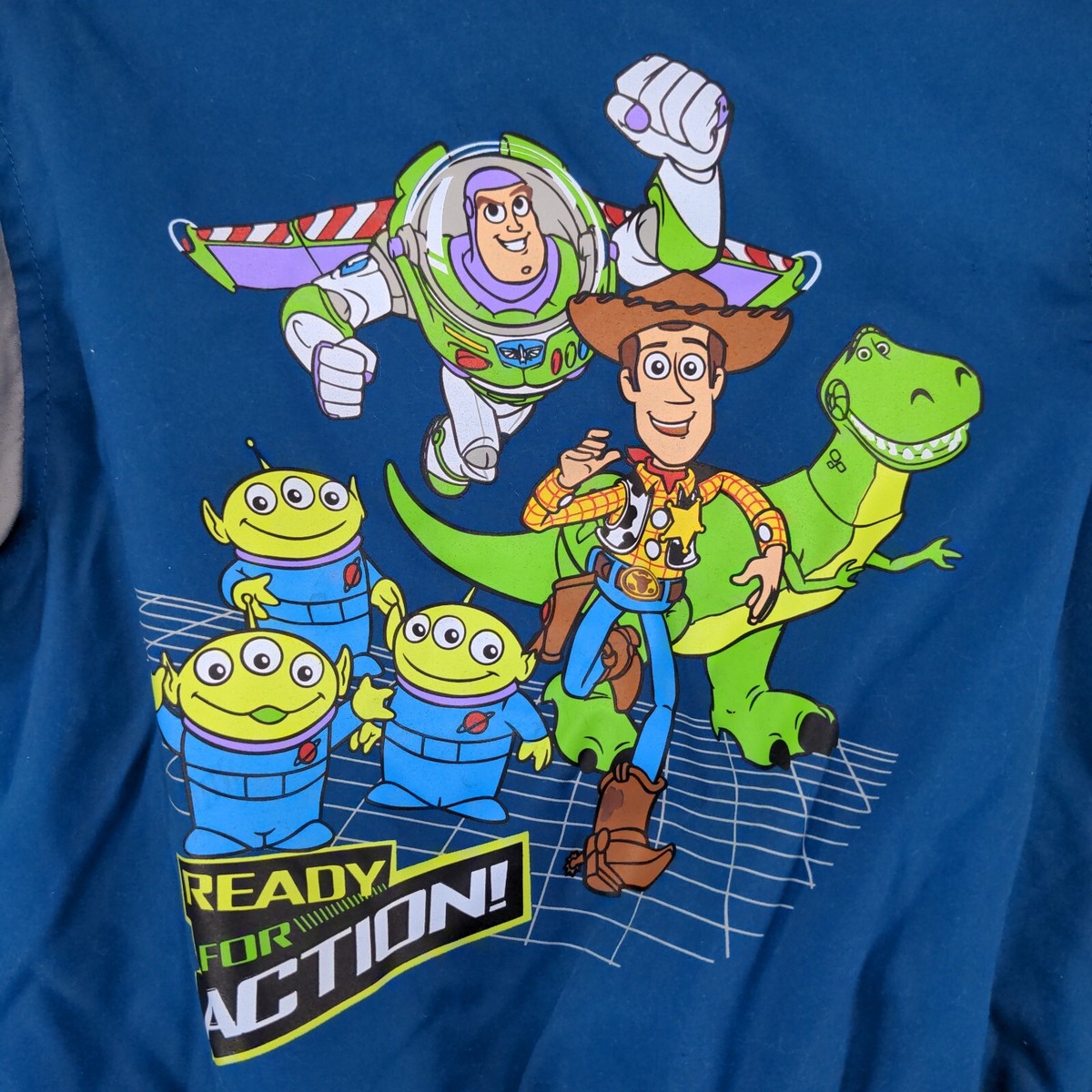 Disney Store Kids Toy Story S.R. Will Varsity Jacket Blue Gray XCH