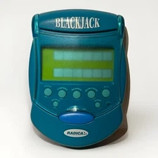 Radica 2001 Lighted Blackjack Electronic Handheld Game Flip-Top Tested Works