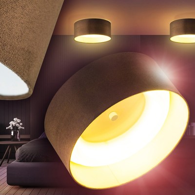 Deckenleuchte Wohn Zimmer Küchen Leuchte Flur Strahler Decken Lampe Stoff Braun