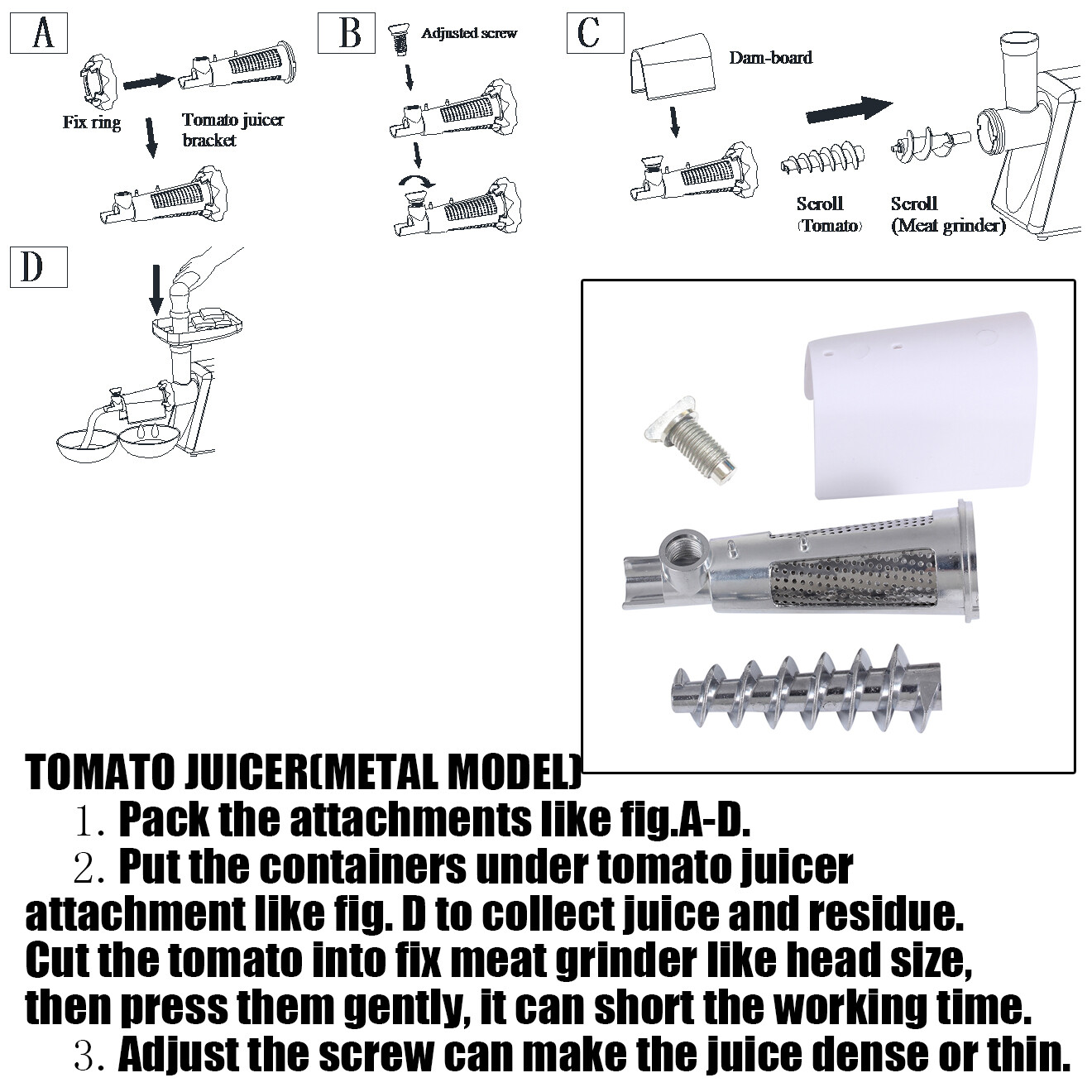 For Juice Tomato Fruit Strainer Grinder Maker Attachment KitchenAid