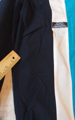 90's Perfetto Track Pants Mens XS Blue Black White Striped 100